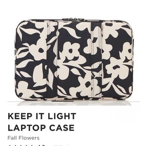 ALOHA Collection Fall Flowers Black and White Laptop Case